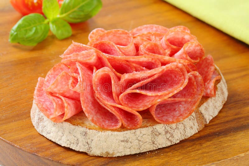 Dry salami stock photo. Image of cuts, hard, cutting 19950088