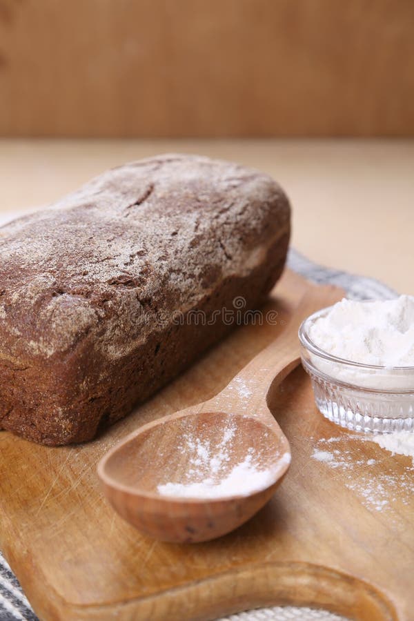 Bread and flour stock image. Image of flour, loaf, bakery 38990211