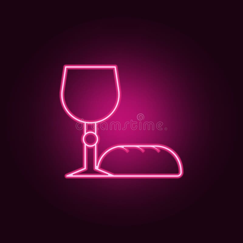 bread and grail icon. Elements of Easter in neon style icons. Simple icon for websites, web design, mobile app, info graphics royalty free illustration bread and grail icon. Elements of Easter in neon style icons. Simple icon for websites, web design, mobile app, info graphics royalty free illustration
