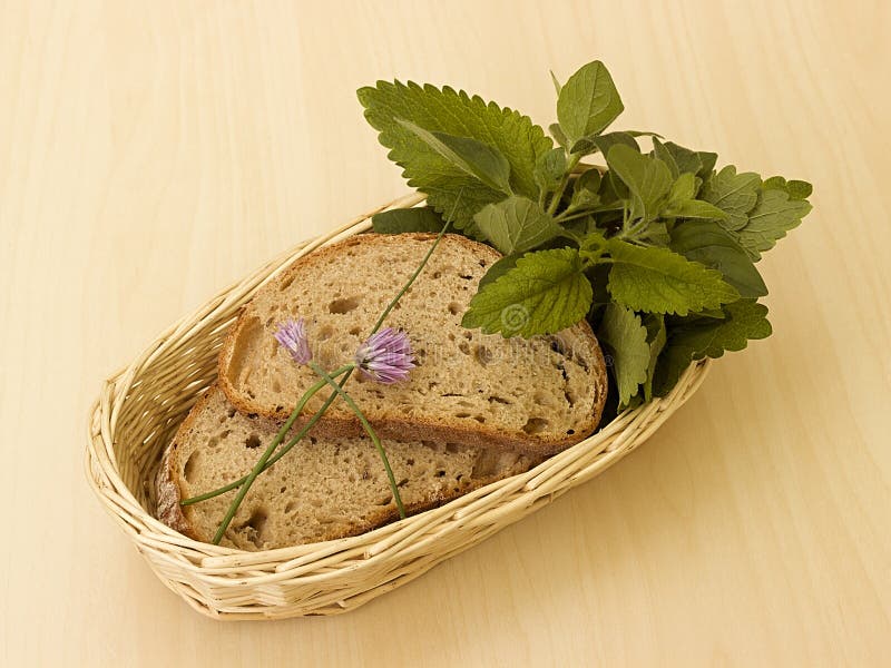 Bread and herbs stock image. Image of gourmet, baked 54943179