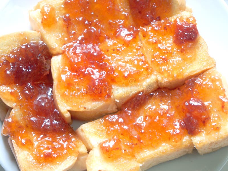 Bread with jam stock photo. Image of food, baking, toast 157059794