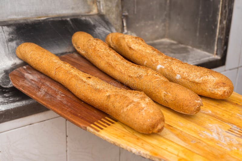 Bread Just Out from Oven Freshly Baked Breads Taken Out with a Shovel Bread Just Out from Oven Freshly Baked Breads Taken Out with a Shovel
