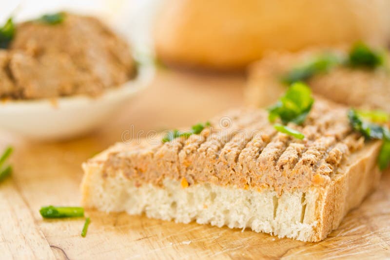 Bread with liver pate stock photo. Image of delicious 27555570