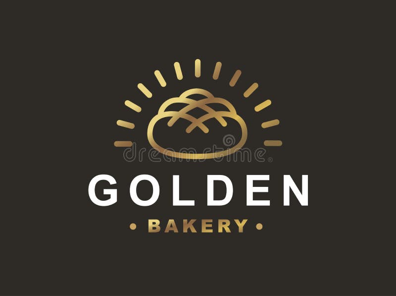 Bread logo - vector illustration. Bakery emblem on black background stock illustration