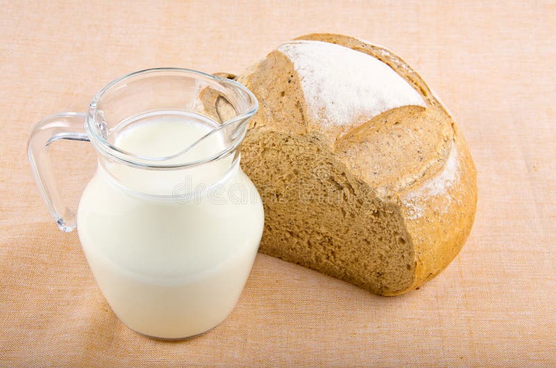 Bread and milk stock photo. Image of refreshment, health 22537566