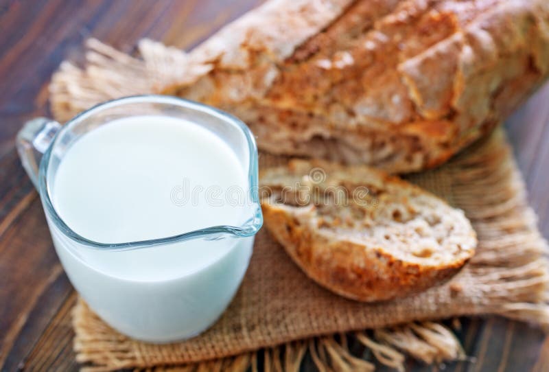 Bread and milk stock photo. Image of closeup, dinner 36143036