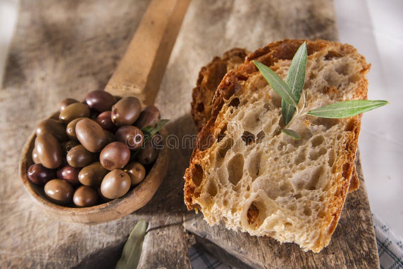 Bread and olives stock photo. Image of bread, fresh, green 51697988