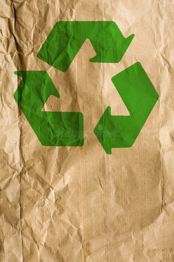 Bread Paper with Green Recycling Symbol stock photo