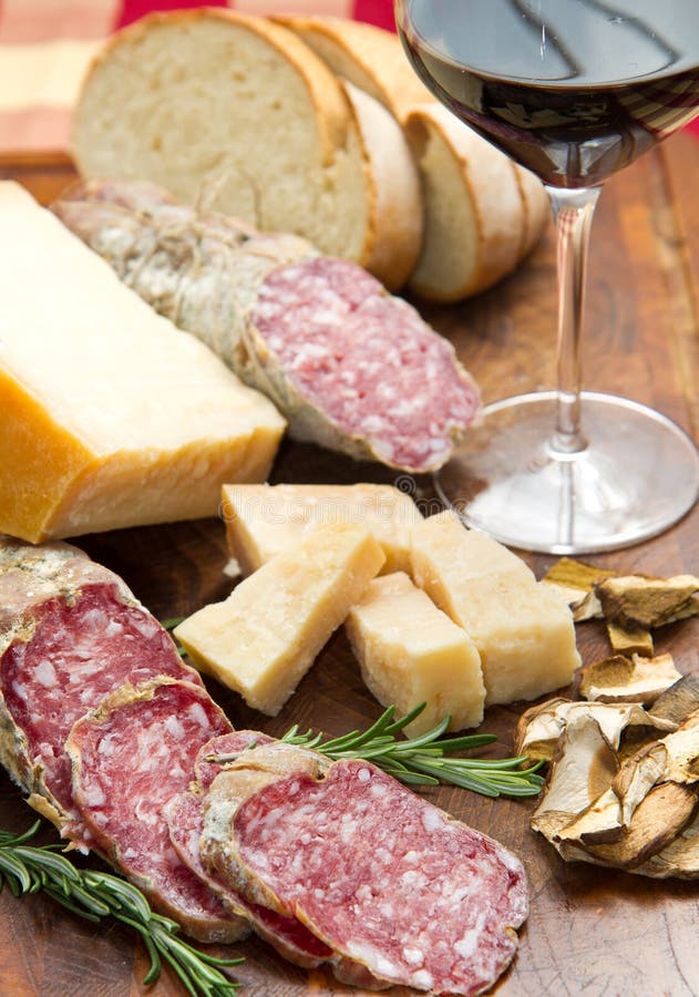 Bread Parmesan Cheese and Salami Stock Photo Image of grana, farm 27649034