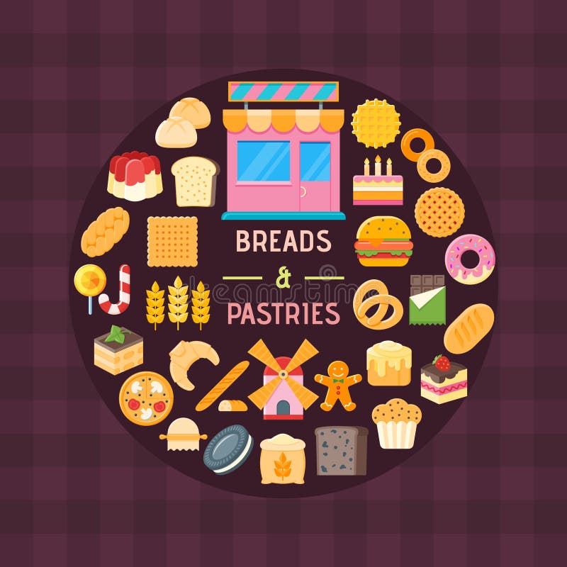 Bread and pastry banner stock vector. Illustration of bakery 92597166