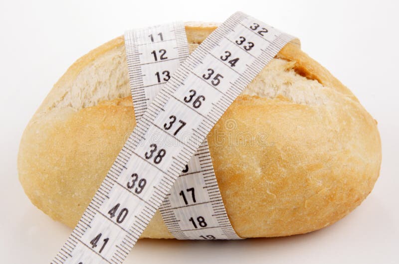 Bread Roll with a Measuring Tape Stock Photo Image of measuring