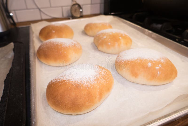 Bread Rolls on a Baking Sheet Stock Image Image of bread, yeast