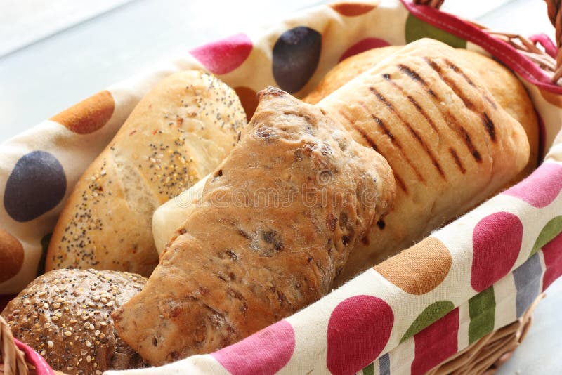 Bread Rolls of Various Shapes and Sizes Stock Photo Image of baked