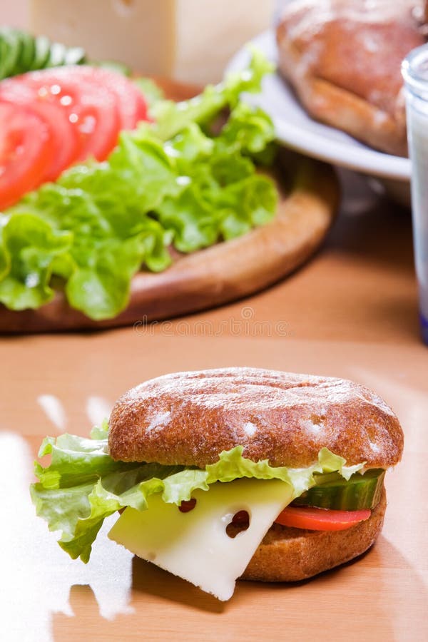 Bread with salad