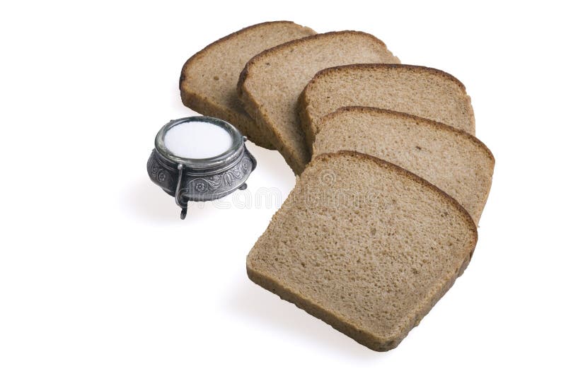 Bread and salt stock image. Image of crust, slice, object 15878917