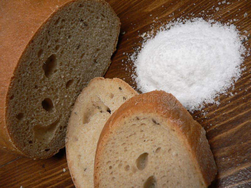 Bread and salt stock image. Image of diet, chow, crust 60846405