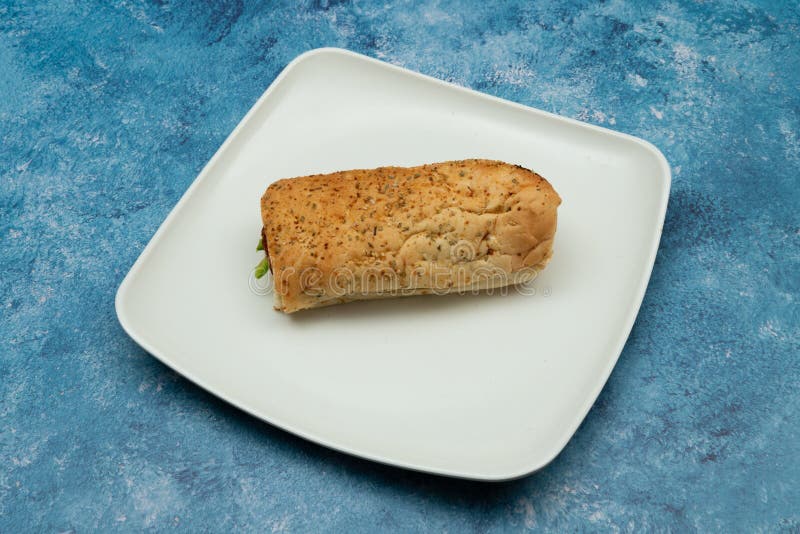 Bread Sandwich with Square and White Plate Stock Photo Image of crispy, fastfood 174947142