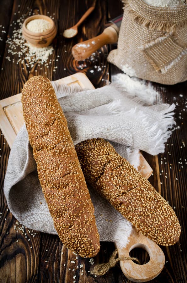 Bread with sesame seeds stock photo. Image of israel 54544518
