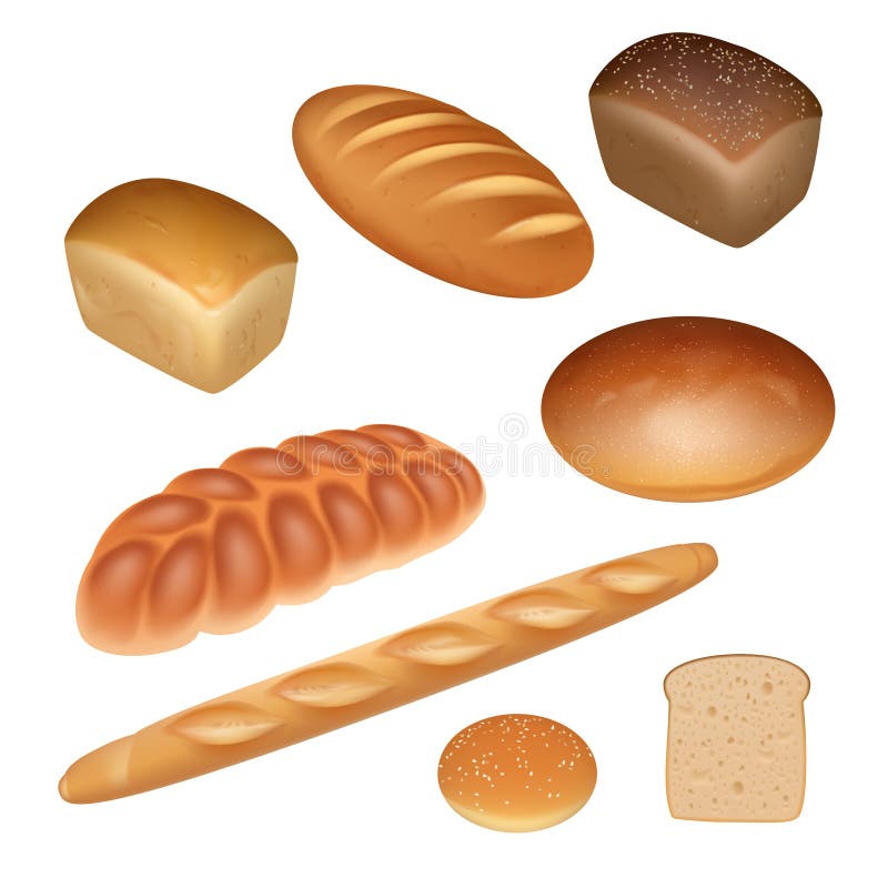 Bread set stock illustration