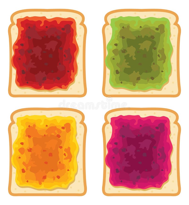 Jam Spread Bread Stock Illustrations 397 Jam Spread Bread Stock