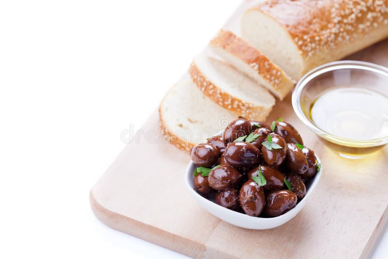 Bread With Some Black Olives