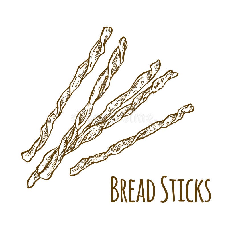 Bread Sticks Menu Bakery Food Product Flat Style Icon Stock Vector