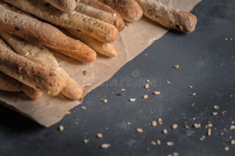 Bread Sticks with Salt and Herbs Stock Photo Image of closeup, golden