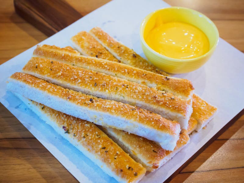 Bread Sticks with Sauce on Table Stock Image Image of food, sesame 99417425