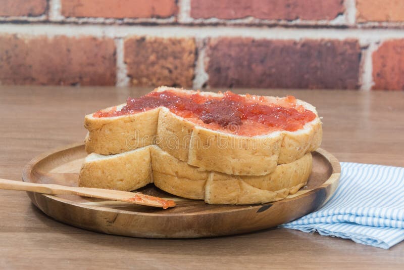 Bread and strawberry jam stock photo. Image of delicious 108234550