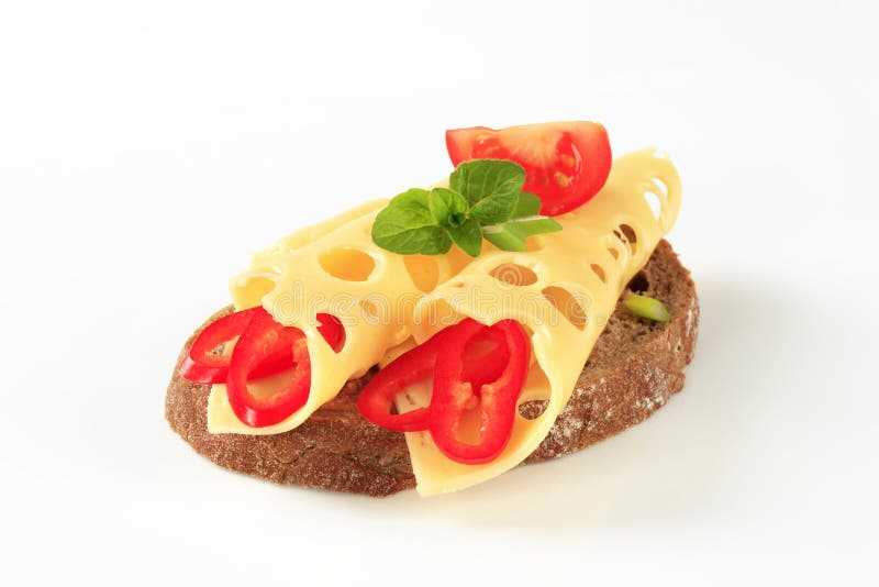 Rye Bread Swiss Cheese Prosciutto Sandwiches Stock Image Image of