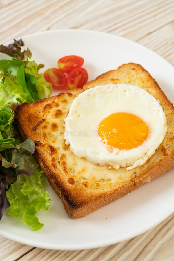Bread Toasted with Cheese and Fried Egg Stock Photo Image of sunny