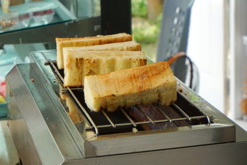 Bread toasted on grill stock image. Image of crisp, closeup 89940173
