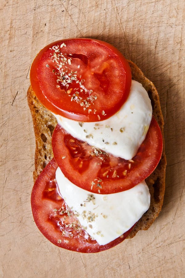 Bread with tomato stock photo. Image of cheese, vegetables 19927794