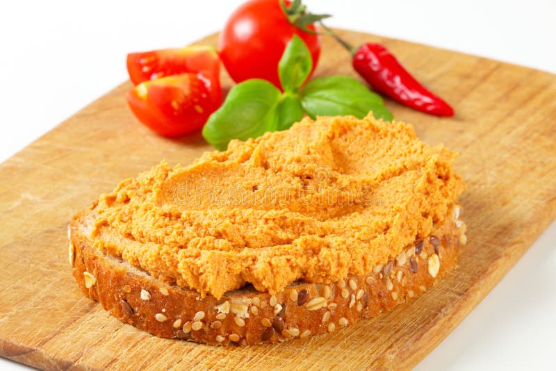Bread with Vegetable Spread Stock Image Image of carrot, cutting