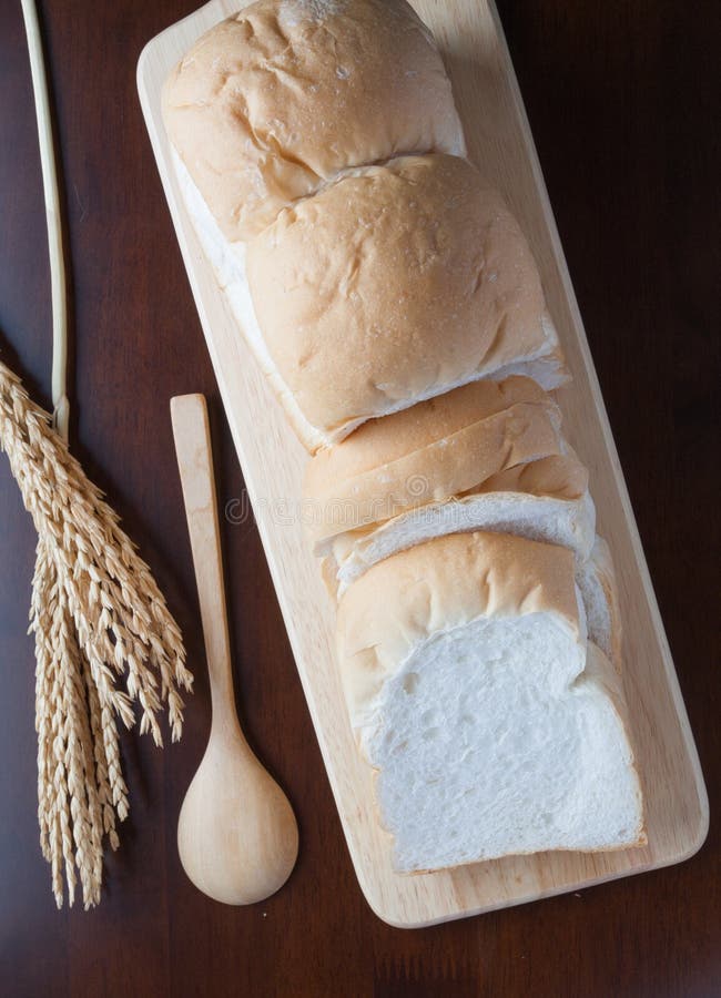 Bread with Wheat Ears on Dark Board Stock Photo Image of bread, loaf 79185134