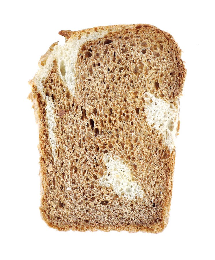 Bread from Wheat and Rye Flour. Loaf of Bread Isolated on White Stock