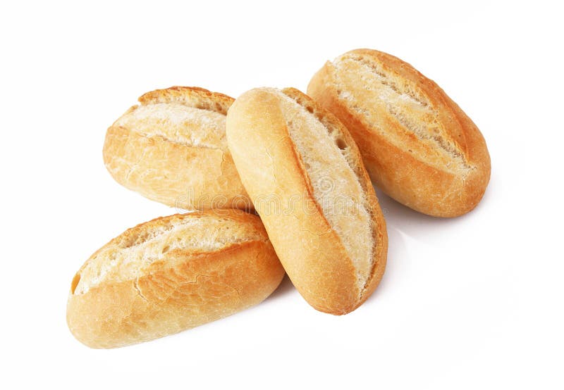 Bread on white background