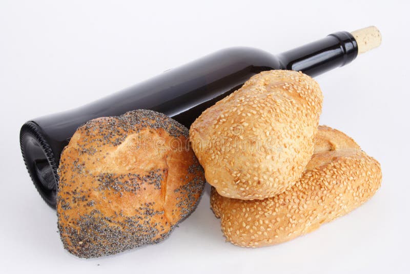 Bread and wine royalty free stock photos
