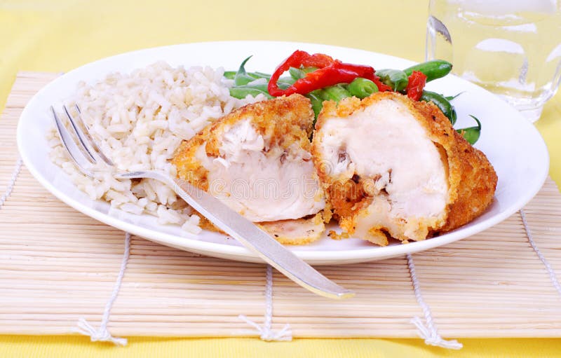 Breaded Chicken Breast Dinner Stock Photo Image of horizontal