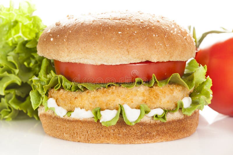 Breaded Chicken Patty Sandwich on a Bun Stock Image Image of lunch