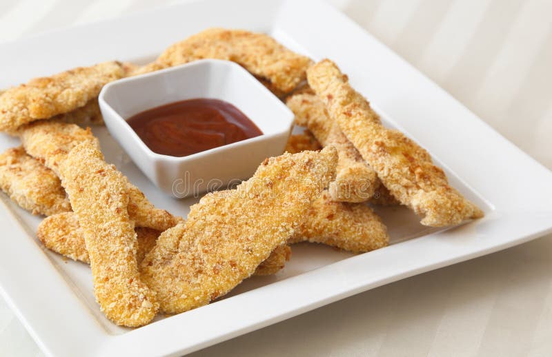 Breaded Chicken Tenders stock photo. Image of appetizers 33044840