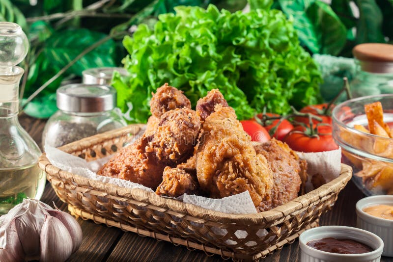 Breaded Crispy Fried Kentucky Chicken Drumctick Stock Photo Image of