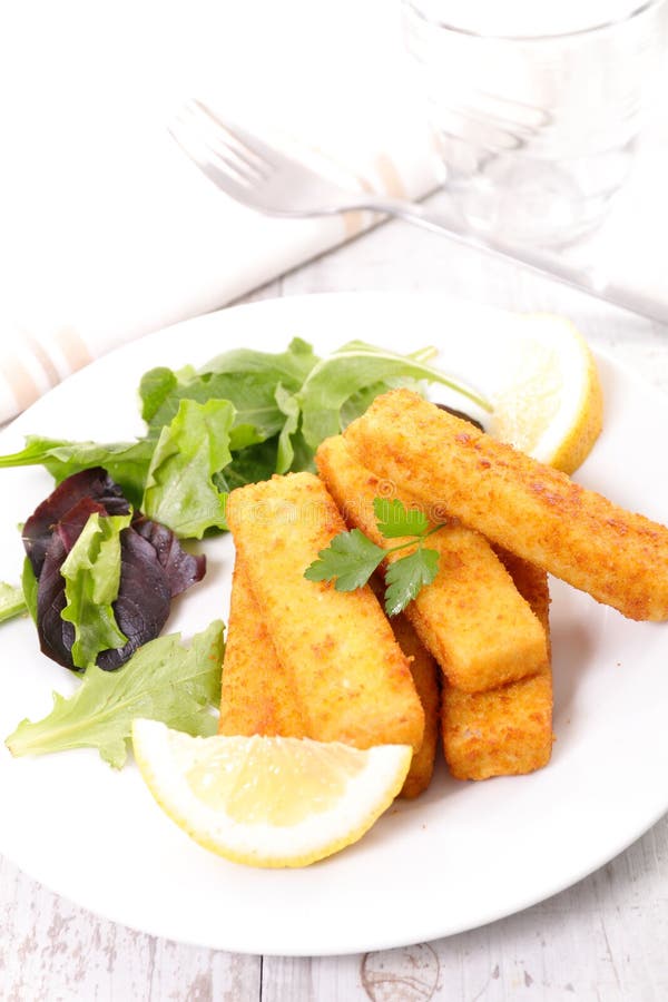 Breaded Fish Stick and Lemon Stock Photo Image of healthy, fish