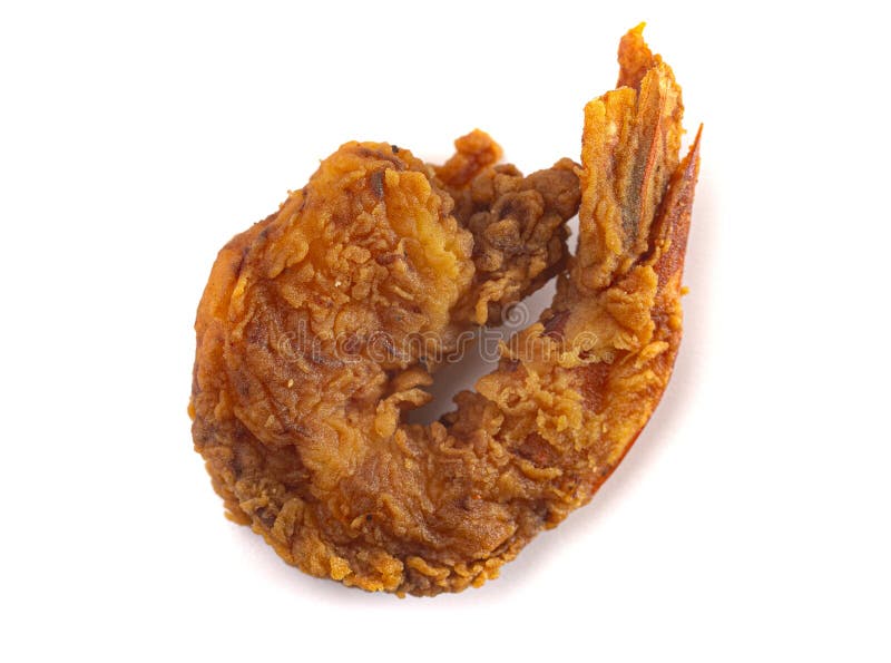 Breaded and Fried Jumbo Shrimp with Tails on a White Background Stock Photo Image of food