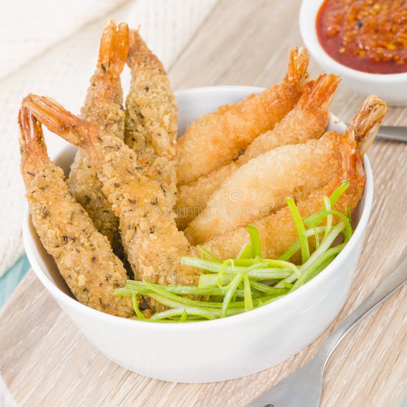 Breaded Prawns stock image. Image of dish, crustacean - 64051545