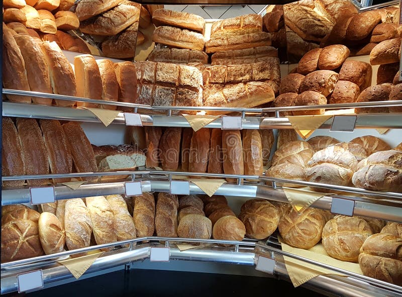 Breads and Bagels on Bakery Front Store in Greece Stock Image Image