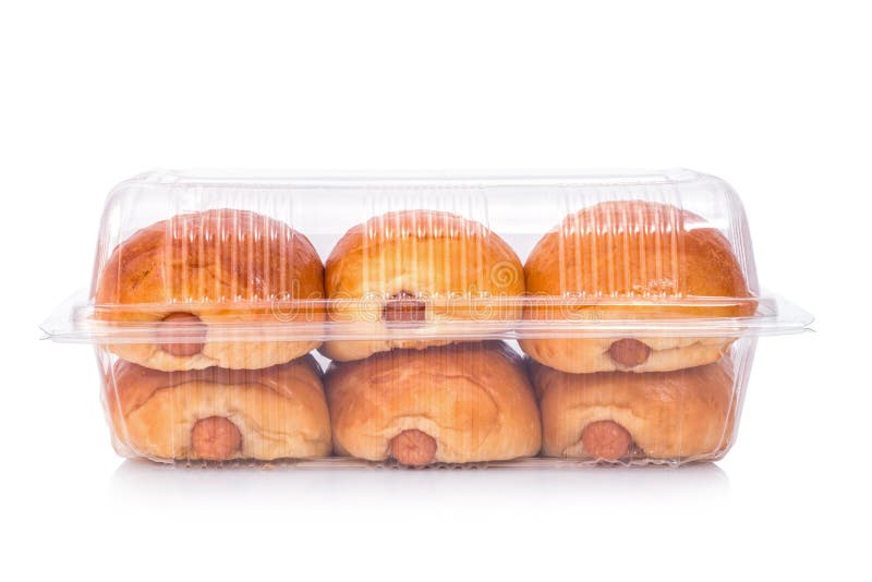 Breads in a Clear Plastic Box Isolated Stock Photo Image of bakery