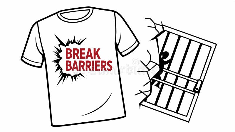Break barriers t,shirt design, motivational apparel, overcoming limits vector design Generative AI vector illustration