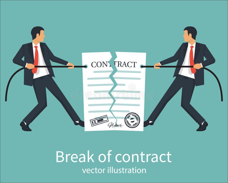 Break of a contract stock vector. Illustration of deal 101366089