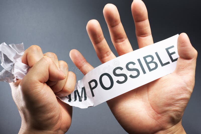 Break down the impossible. stock photos